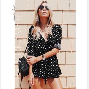 Lioness polka dot playsuit